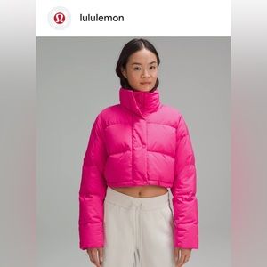 NEW WITH TAGS Lululemon Wunder Puff Super Cropped Jacket in Sonic Pink (6)